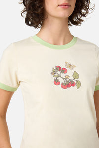 Princess Highway - Cherry Tomatoes Ringer Tee - cream