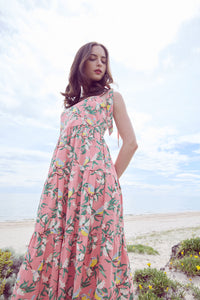 Princess Highway - Yellow Robin Tiered Midi Dress - coral