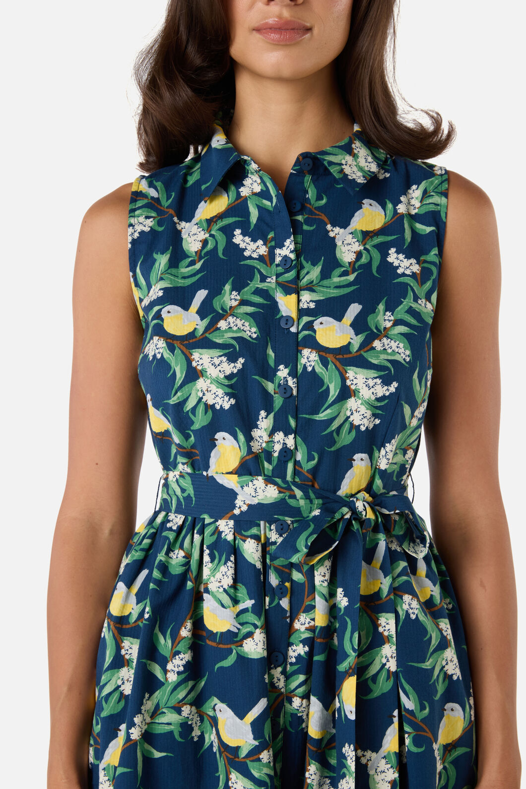 Princess Highway - Yellow Robin Shirt Dress - navy
