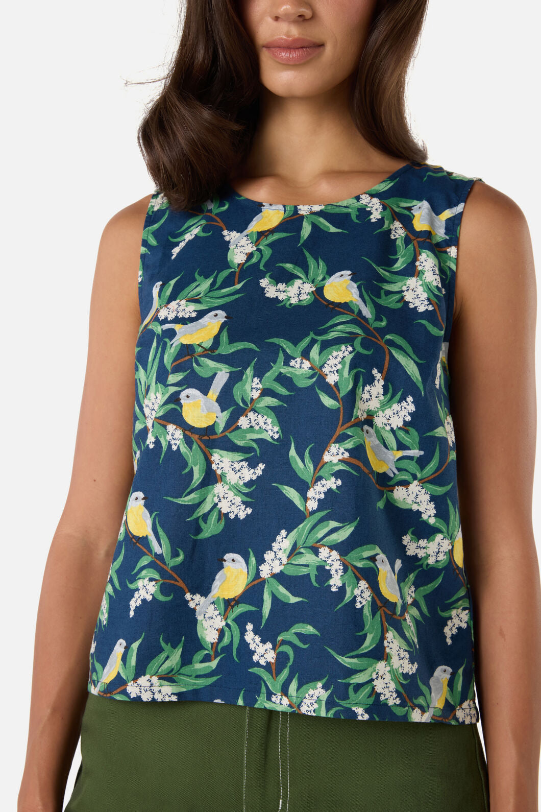 Princess Highway - Yellow Robin Shell Top - navy