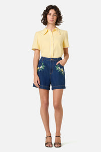 Princess Highway - Robin Embroidered Denim Short - blue-denim