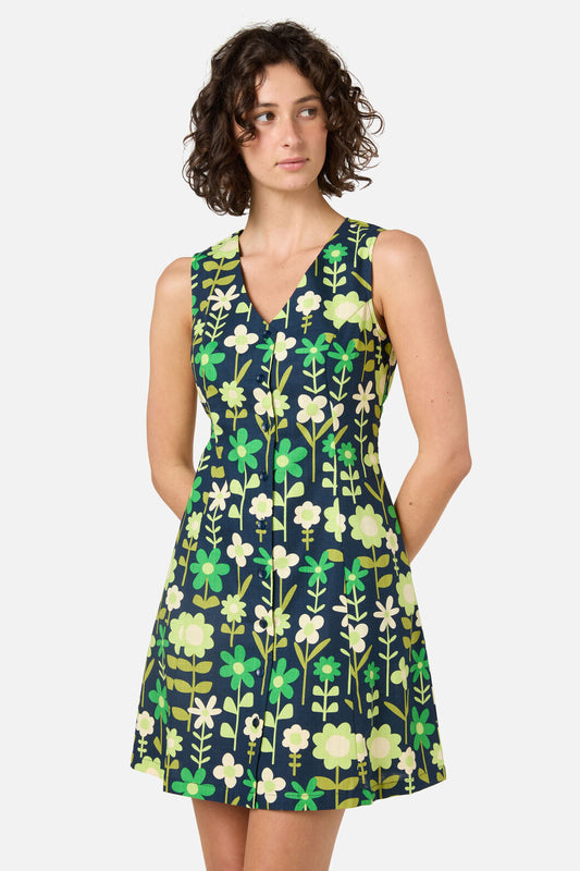 Princess Highway - Penny 60's Button Front Dress - navy