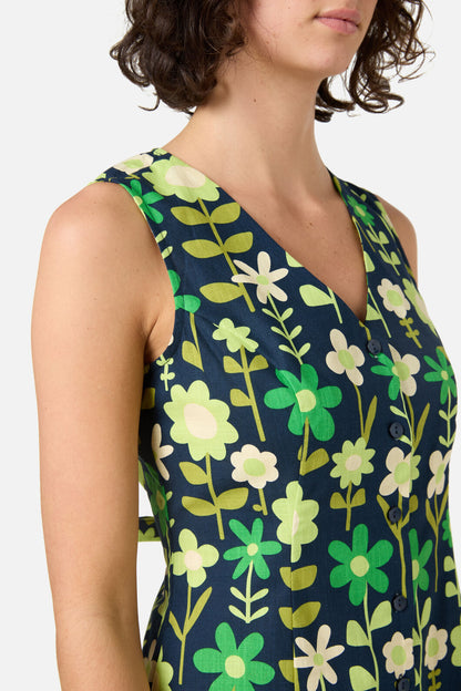 Princess Highway - Penny 60's Button Front Dress - navy