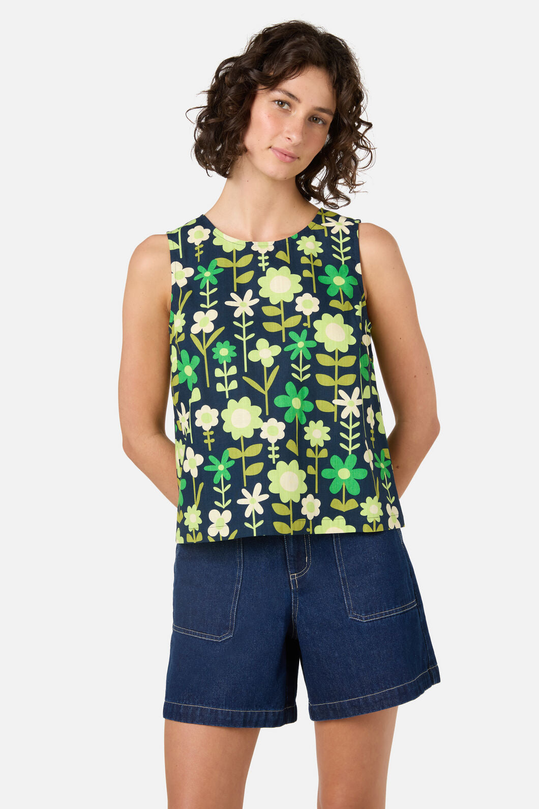 Princess Highway - Penny 60's Shell Top - navy