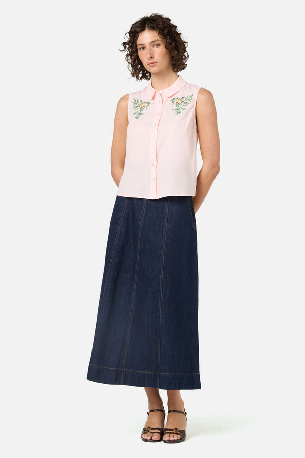 Princess Highway - Robin Embroidered Sweet Shirt - pink