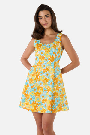Princess Highway - Vintage Daisy Mini Shift Dress - blue