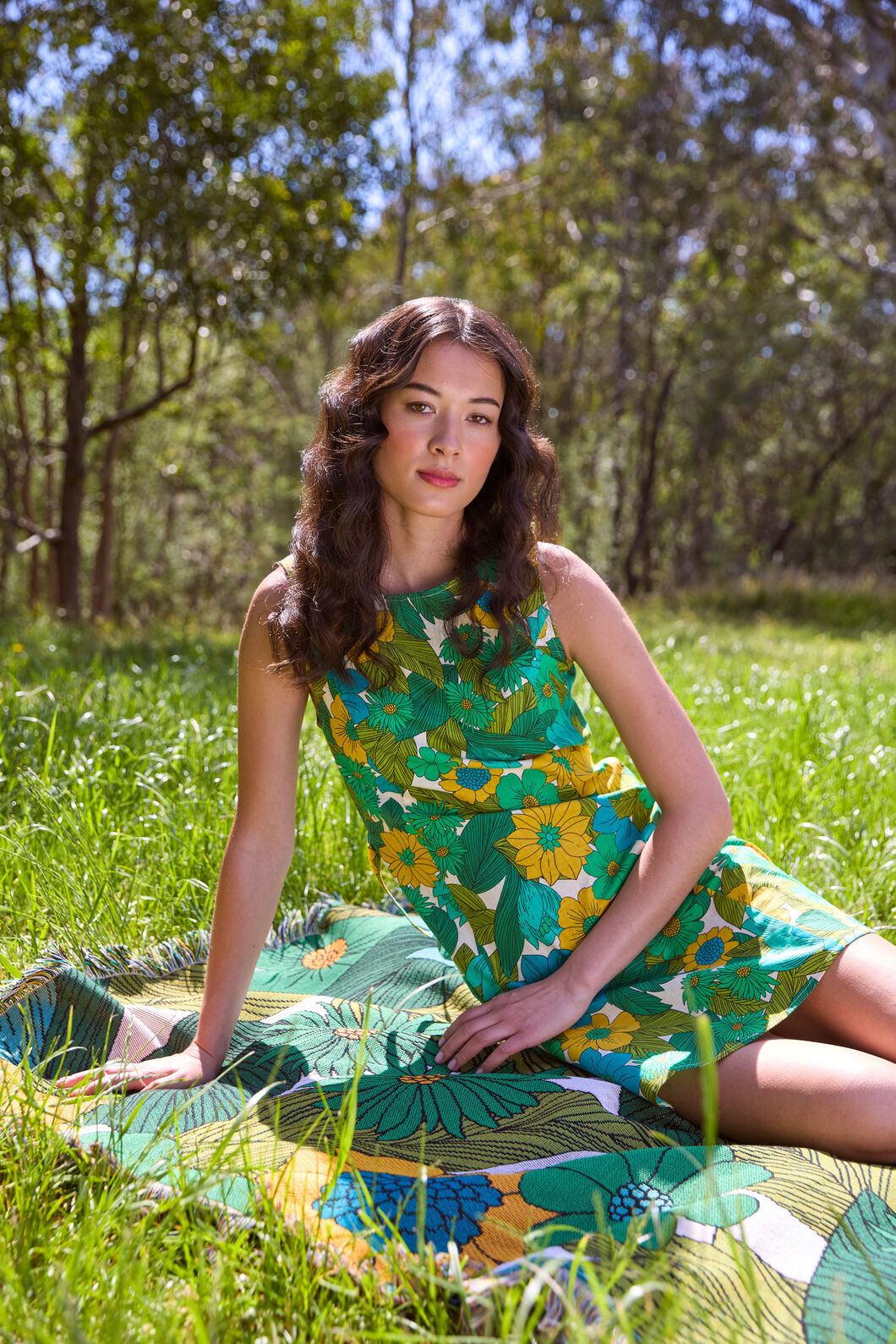 Princess Highway - Nellie 70'S Floral Shift Dress - green