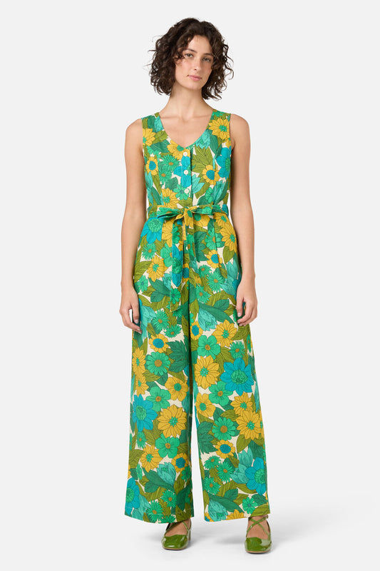 Princess Highway - Nellie 70'S Floral Jumpsuit - green