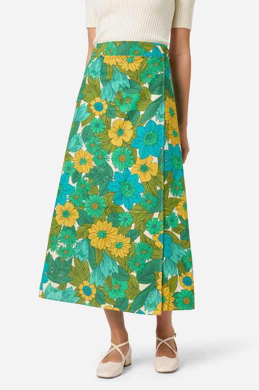 Princess Highway - Nellie 70'S Floral Wrap Skirt - green