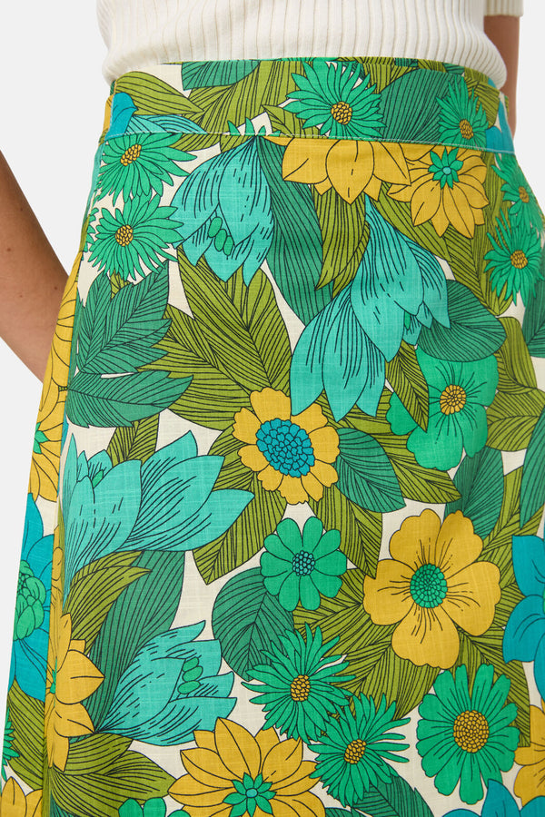 Princess Highway - Nellie 70'S Floral Wrap Skirt - green