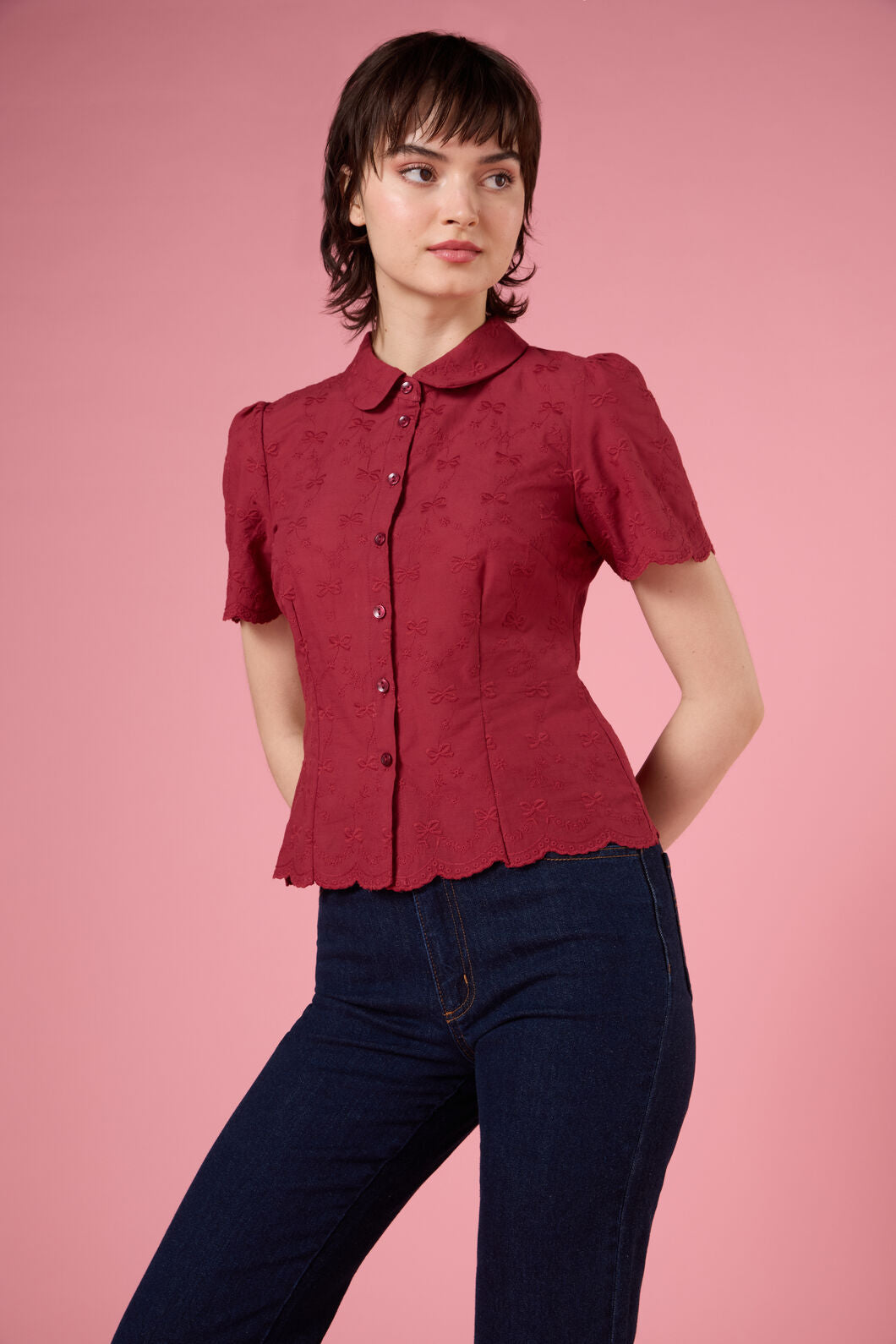 Princess Highway - Sweet Bow Blouse - wine