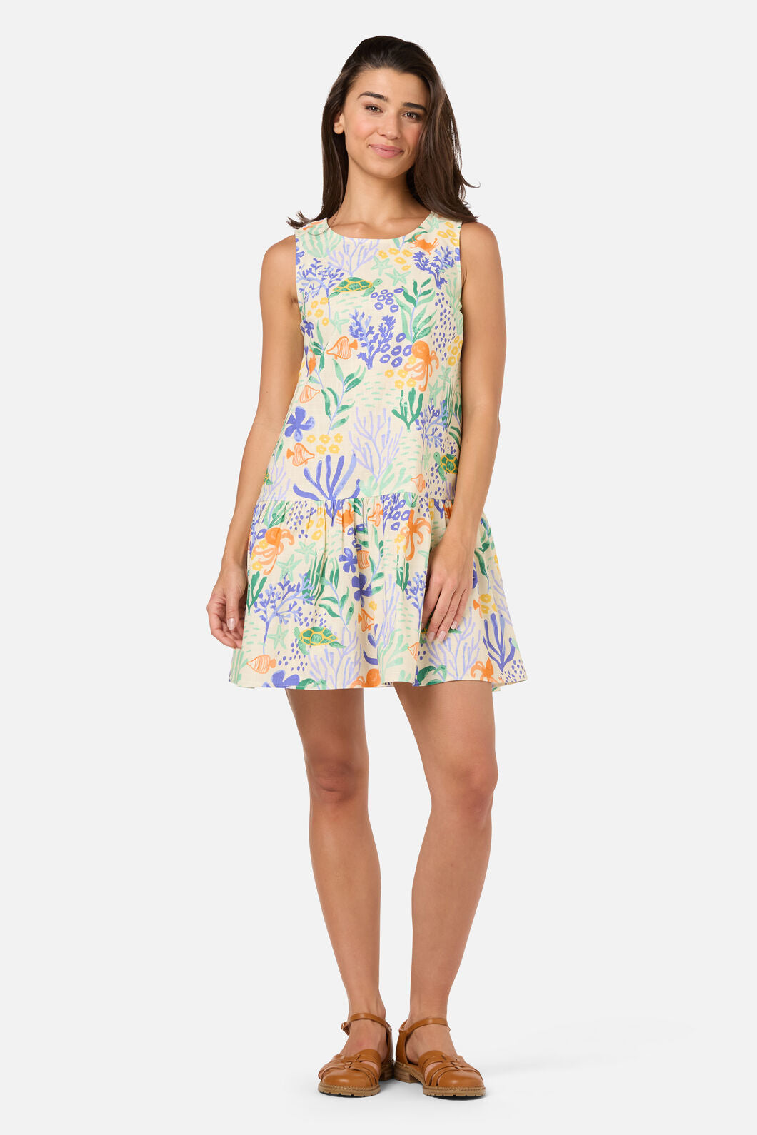 Princess Highway - Coral Reef Mini Beach Dress - cream