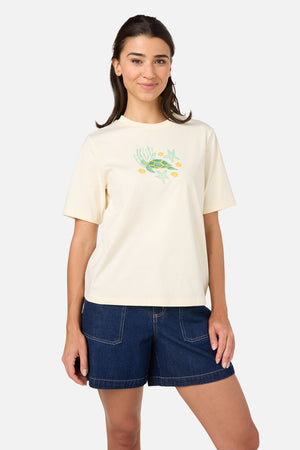 Princess Highway - Cute Turtle Relaxed Tee - cream