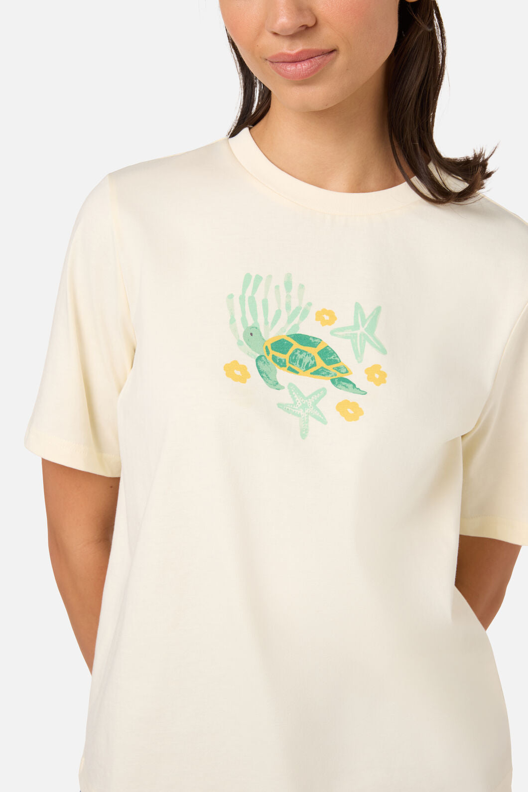 Princess Highway - Cute Turtle Relaxed Tee - cream