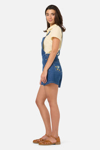 Princess Highway - Turtle Emb Short Overall - blue-denim