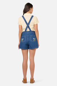 Princess Highway - Turtle Emb Short Overall - blue-denim