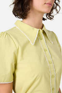 Princess Highway - Lucy Retro Short Sleeve Blouse - green