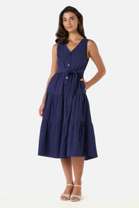 Princess Highway - Viola Button Down Midi Dress - navy