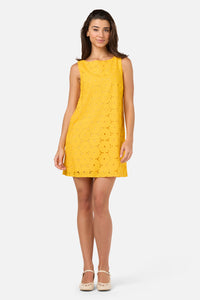 Princess Highway - Daisy Broiderie Shift Dress - yellow