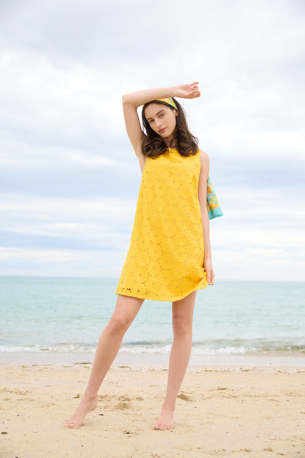 Princess Highway - Daisy Broiderie Shift Dress - yellow