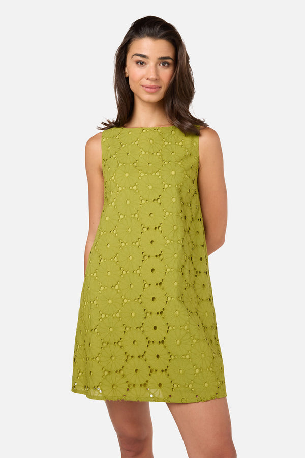 Princess Highway - Daisy Broiderie Shift Dress - green