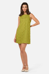 Princess Highway - Daisy Broiderie Shift Dress - green