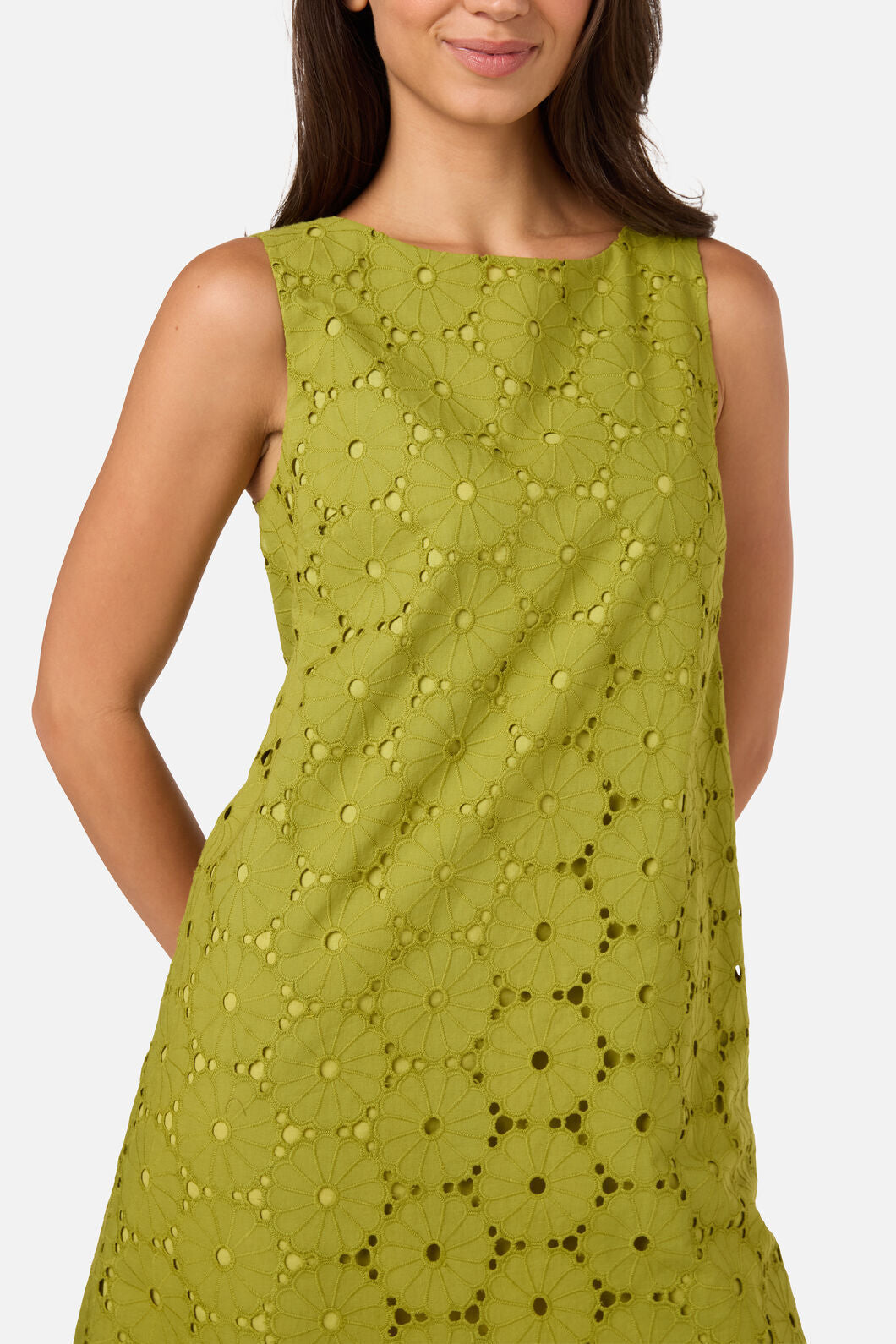 Princess Highway - Daisy Broiderie Shift Dress - green