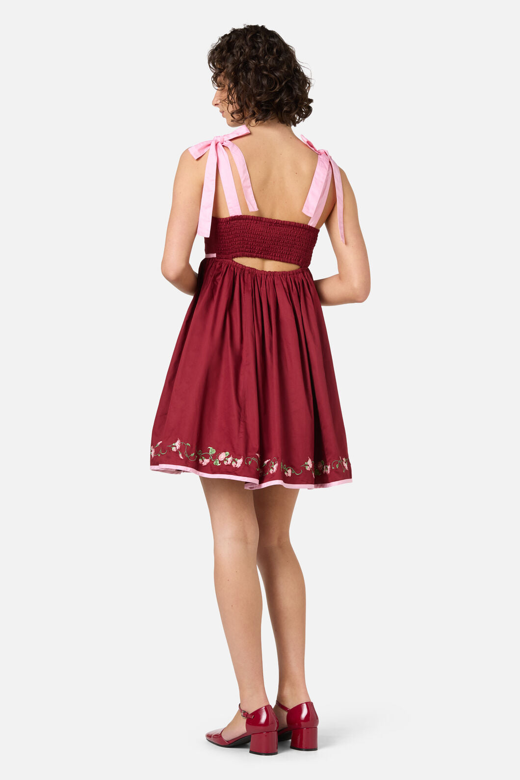 Princess Highway - Gloria Embroidered Mini Dress - berry