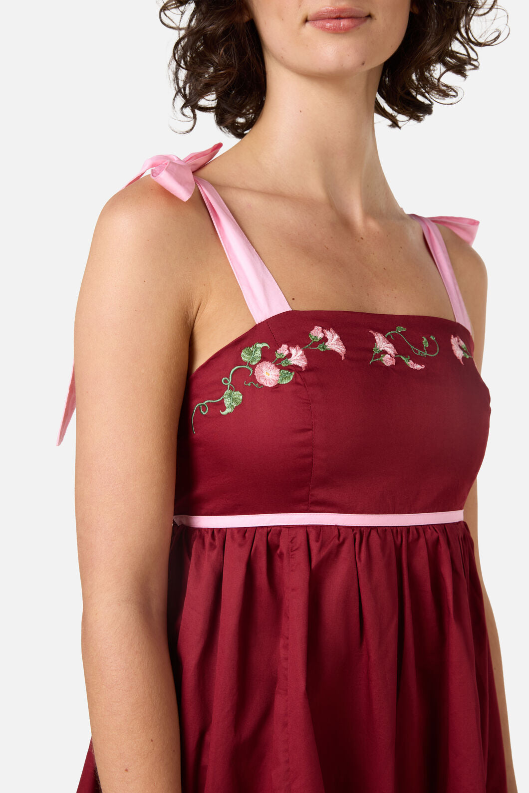 Princess Highway - Gloria Embroidered Mini Dress - berry