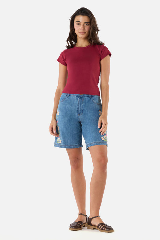 Princess Highway - Jodie Ringer Tee - berry