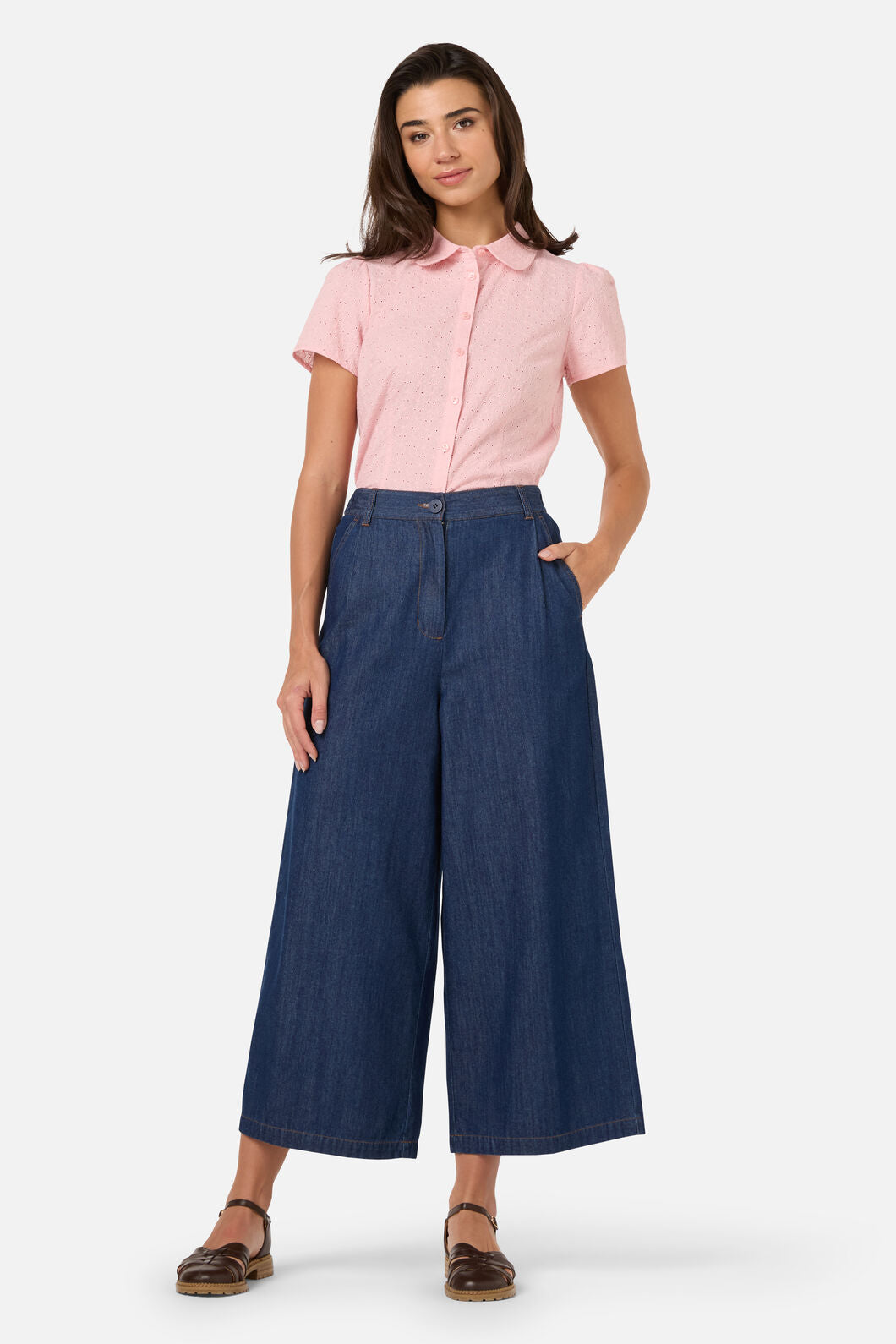 Princess Highway - Joe Chambray Denim Culotte - blue-denim