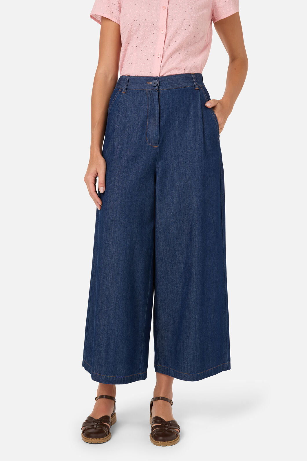 Princess Highway - Joe Chambray Denim Culotte - blue-denim