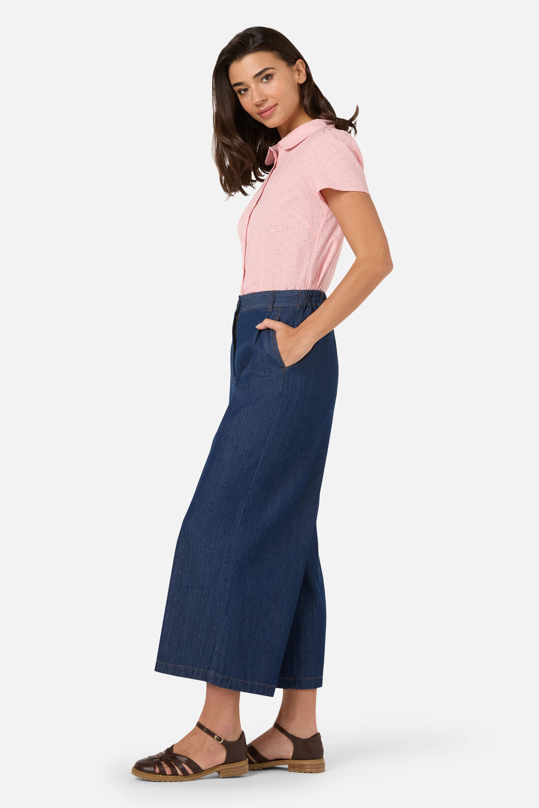 Princess Highway - Joe Chambray Denim Culotte - blue-denim