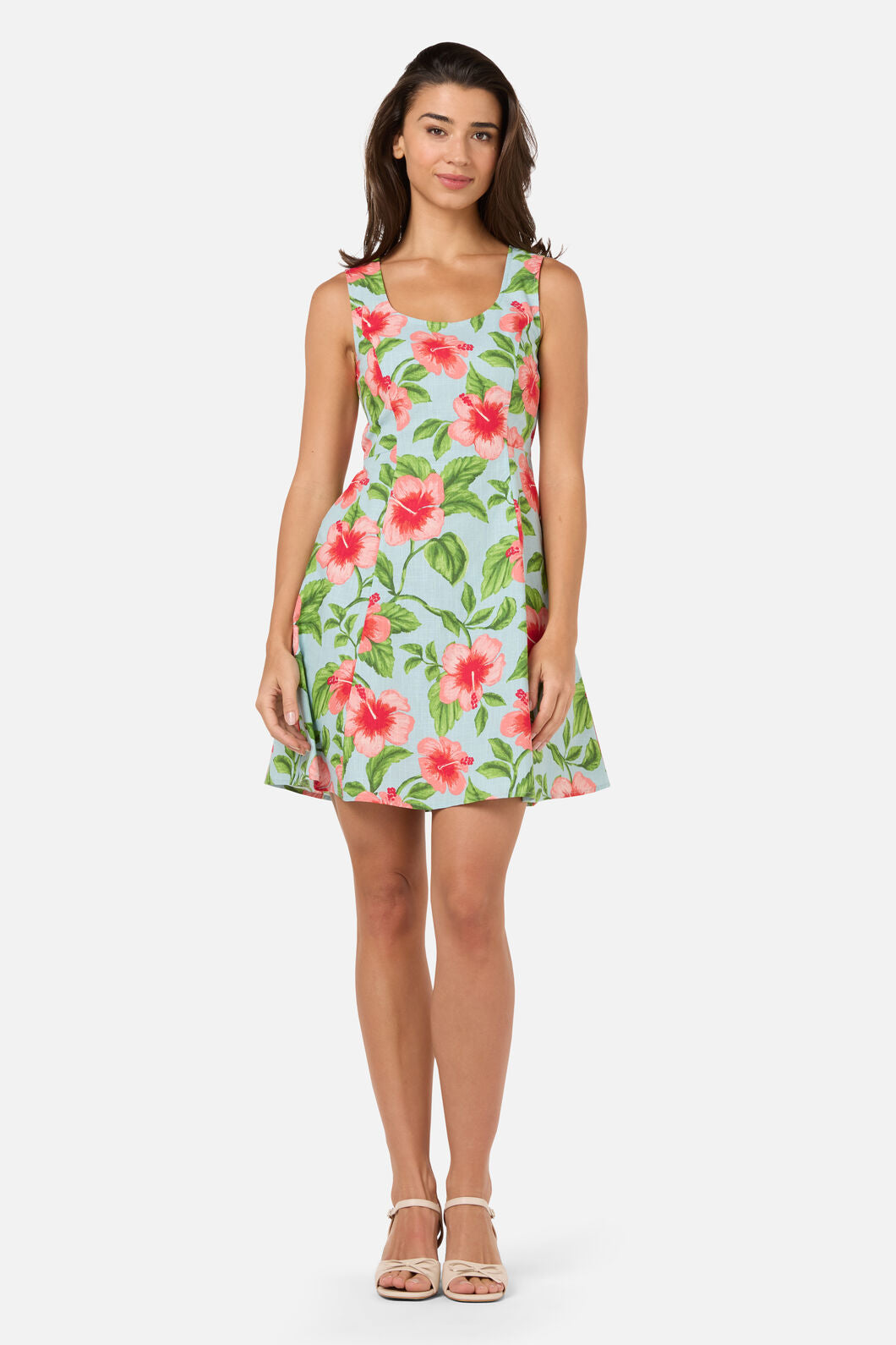 Princess Highway - Hibiscus Summer Mini Dress - blue