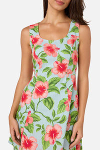 Princess Highway - Hibiscus Summer Mini Dress - blue
