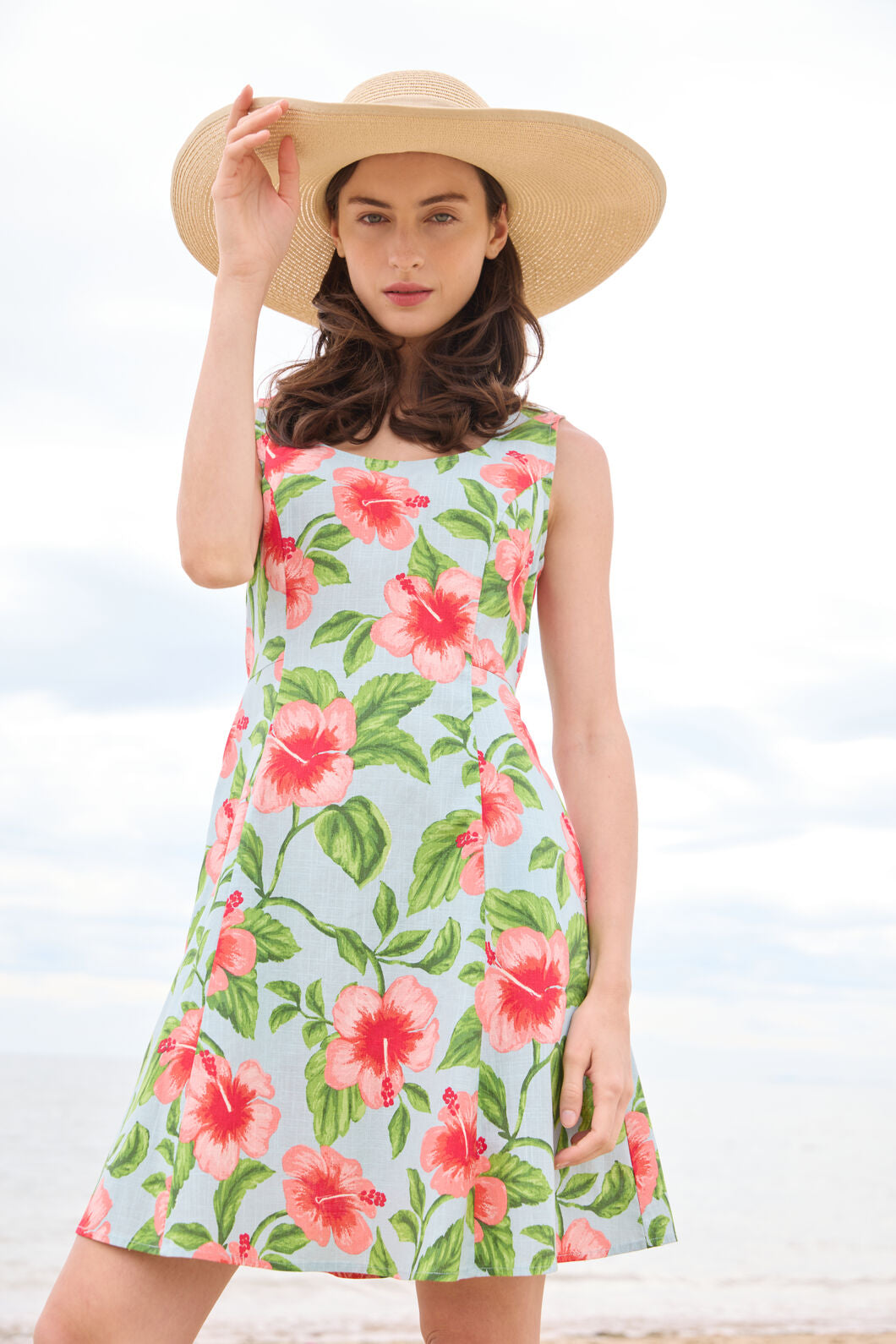 Princess Highway - Hibiscus Summer Mini Dress - blue