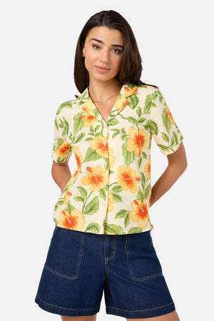 Princess Highway - Hibiscus Summer Shirt - cream