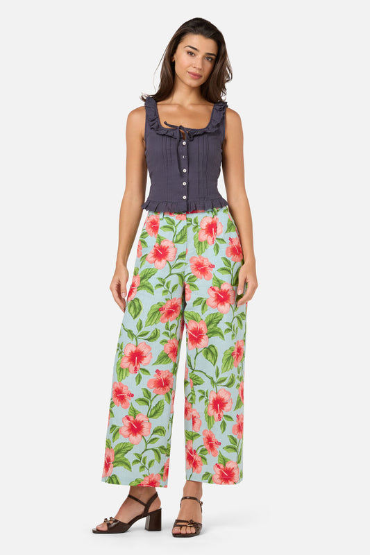 Princess Highway - Hibiscus Summer Pant - blue
