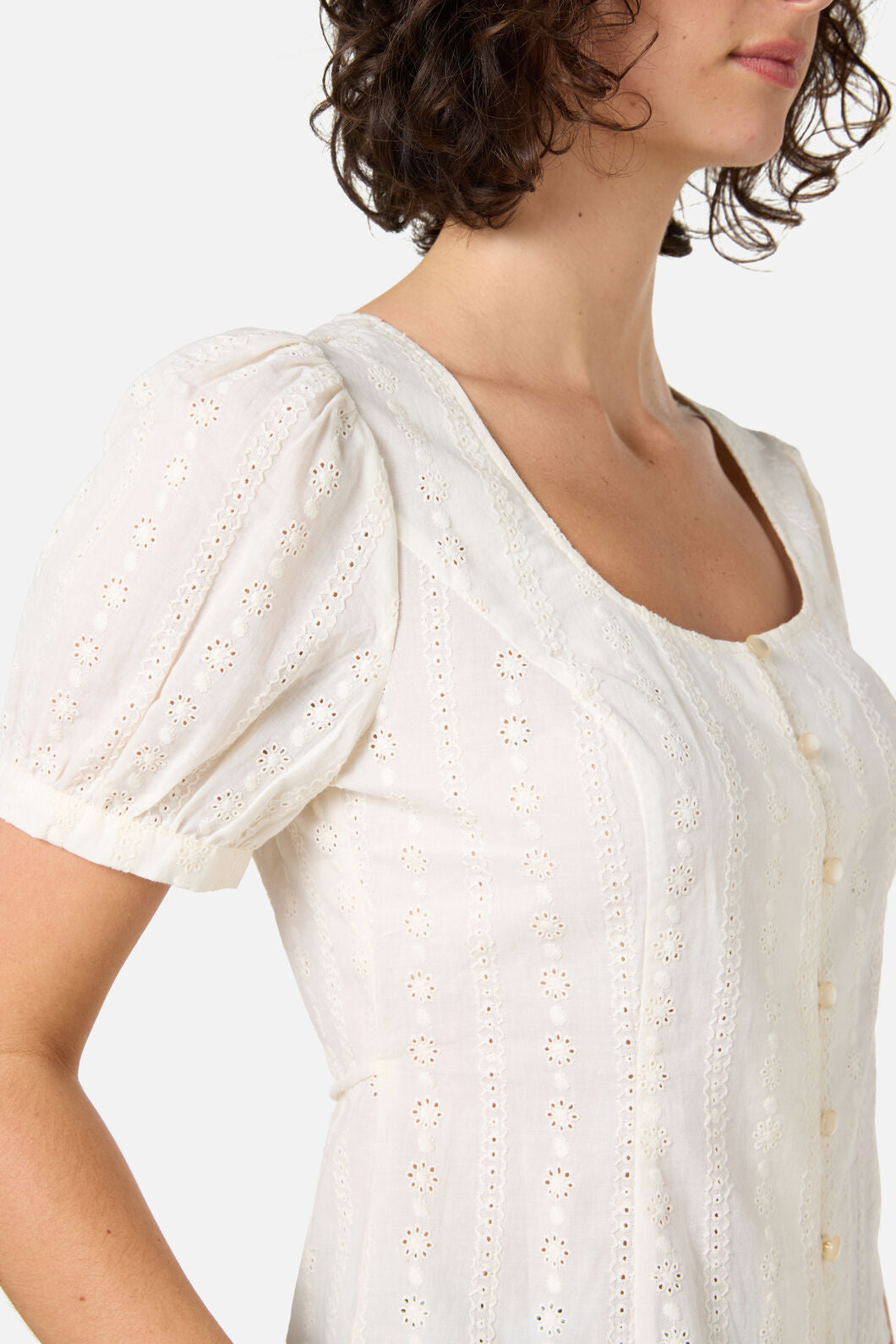 Princess Highway - Nora Prairie Short Sleeve Top - cream