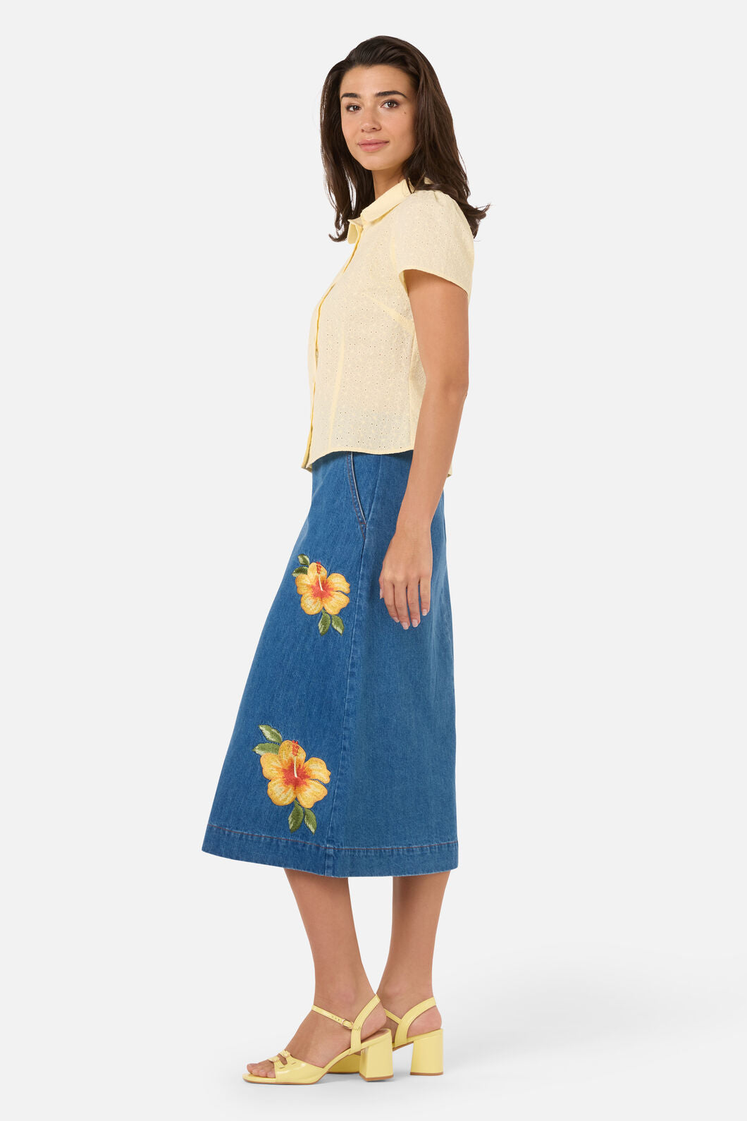 Princess Highway - Anastasia Broderie Blouse - lemon