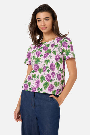 Princess Highway - Grape Vine Short Sleeve Top - lilac