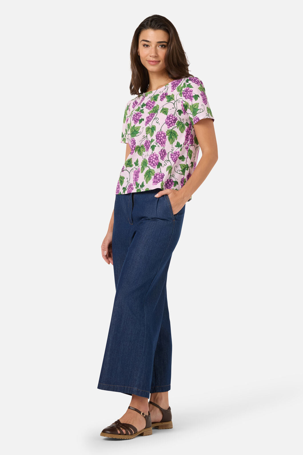 Princess Highway - Grape Vine Short Sleeve Top - lilac