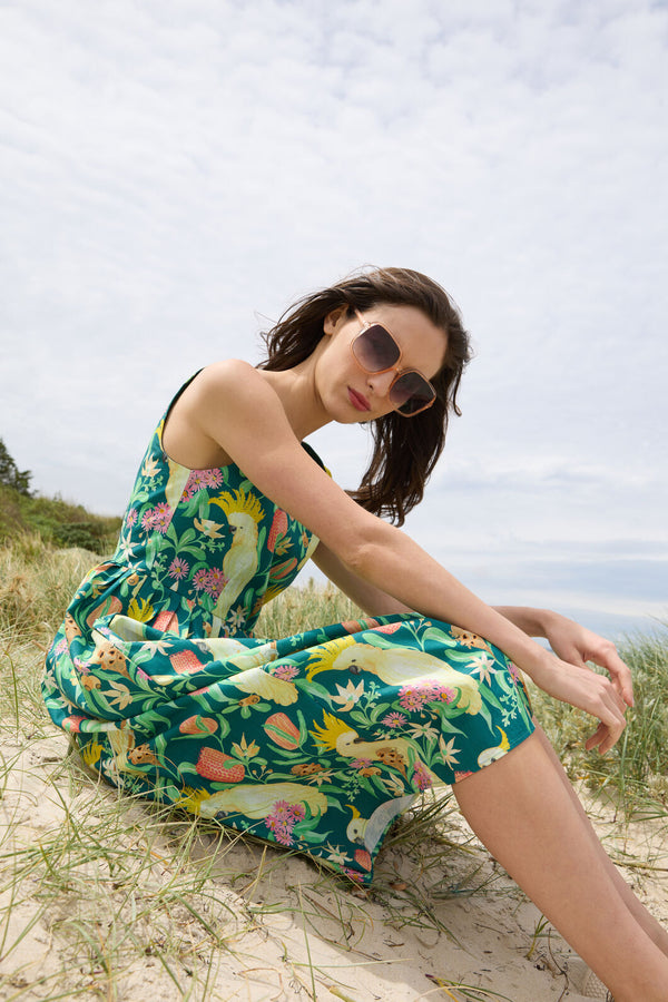 Princess Highway - Cockatoo & Flora Midi Dress - teal