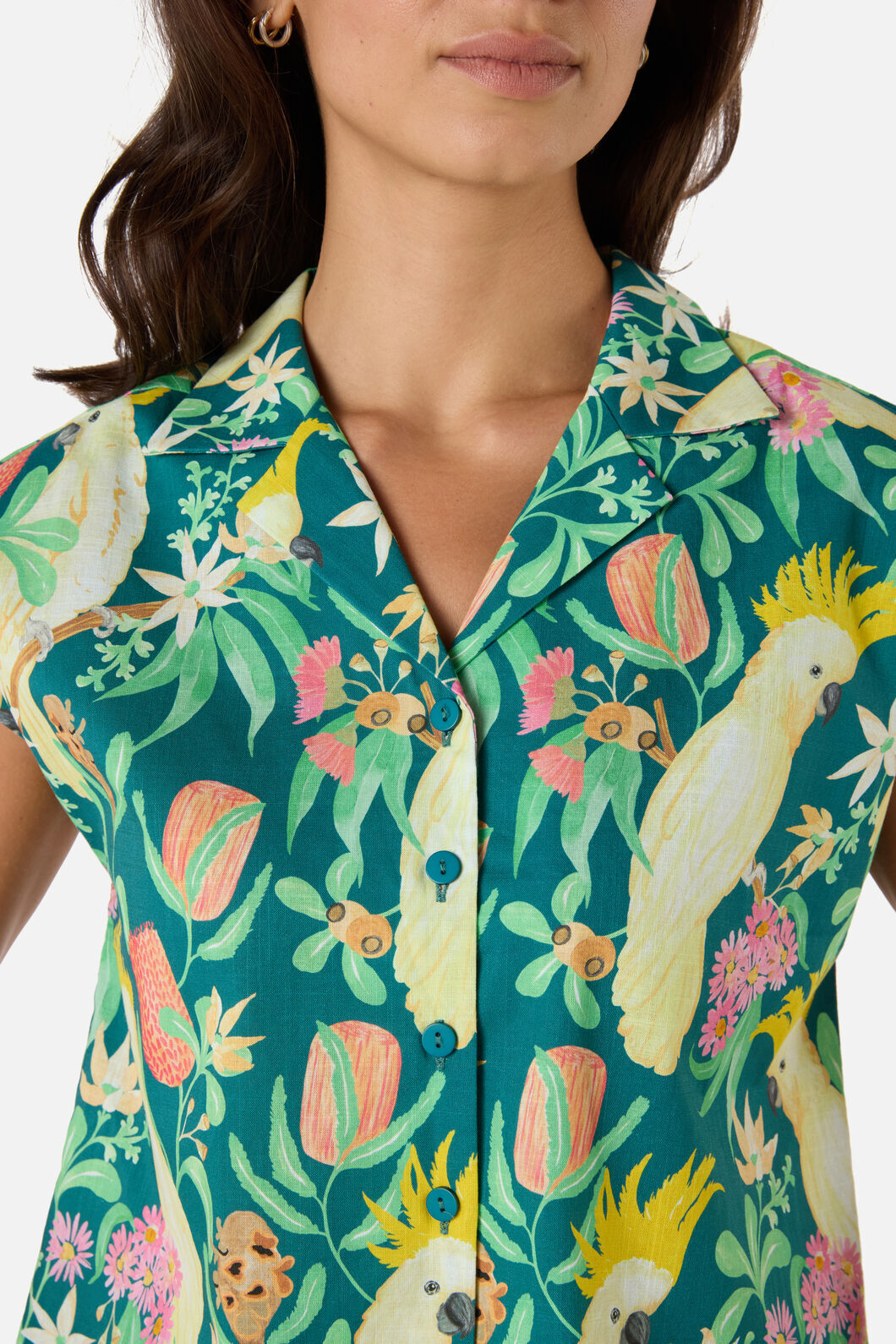 Princess Highway - Cockatoo & Flora Blouse - teal