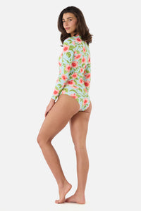 Princess Highway - Hibiscus Rashie Swim Top - blue
