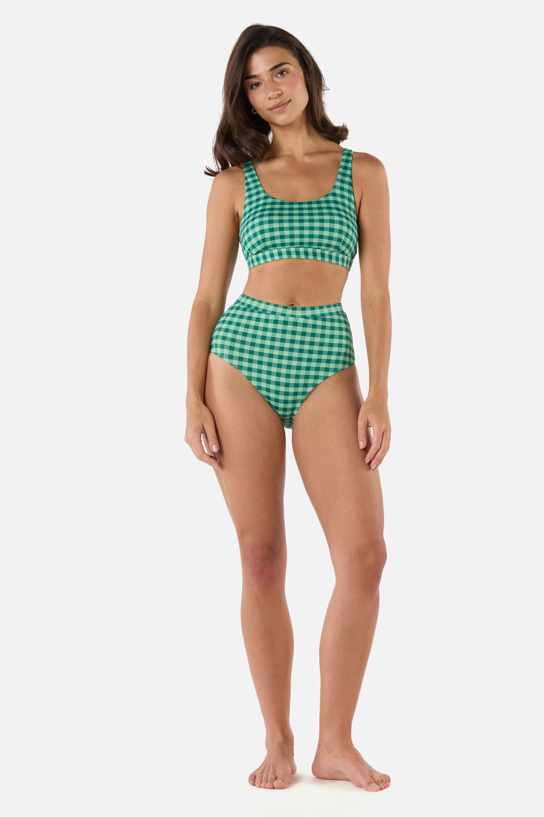 Princess Highway - Gingham Bikini Bottom - green