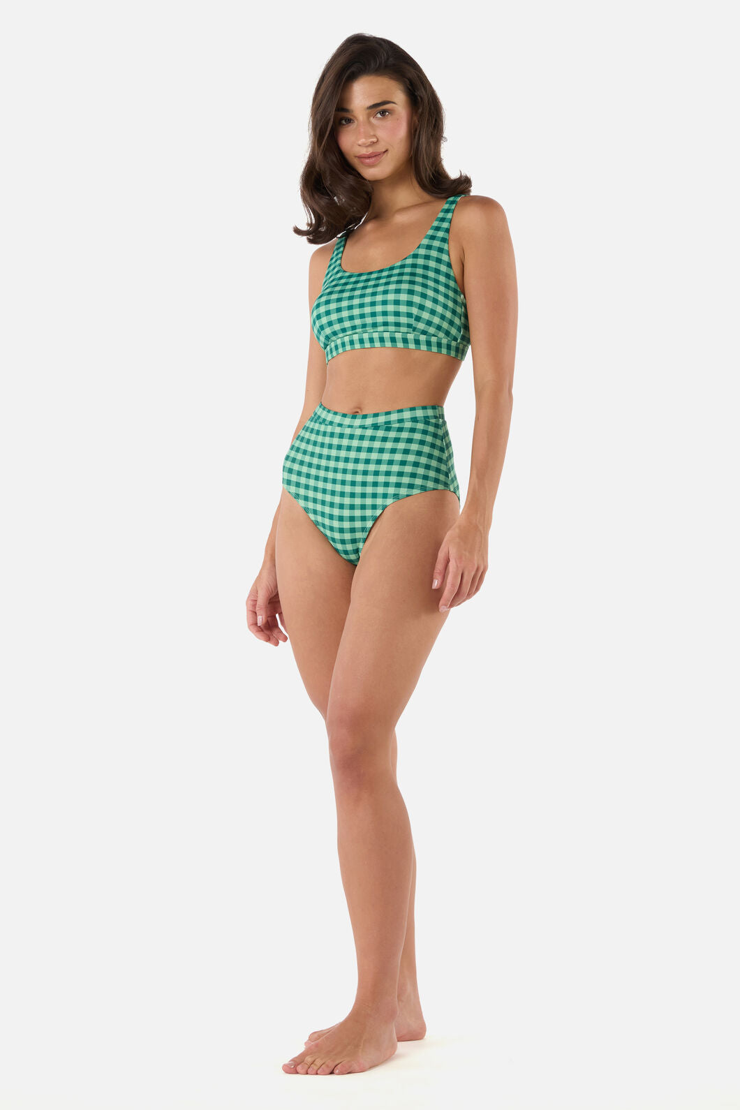 Princess Highway - Gingham Bikini Bottom - green