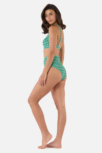 Princess Highway - Gingham Bikini Bottom - green
