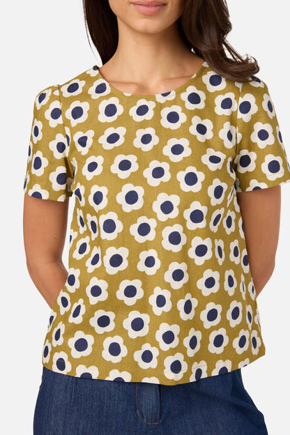 Princess Highway - Janie 60'S Short Sleeve Top - olive