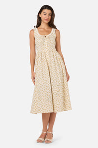 Princess Highway - Elodie Ditsy Corset Midi Dress - yellow